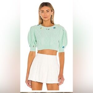 NWT Cropped For Love and Lemons Sutton Sweater